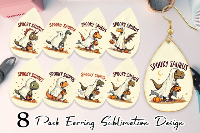Earring Spooky Saurus Sublimation artnoy 