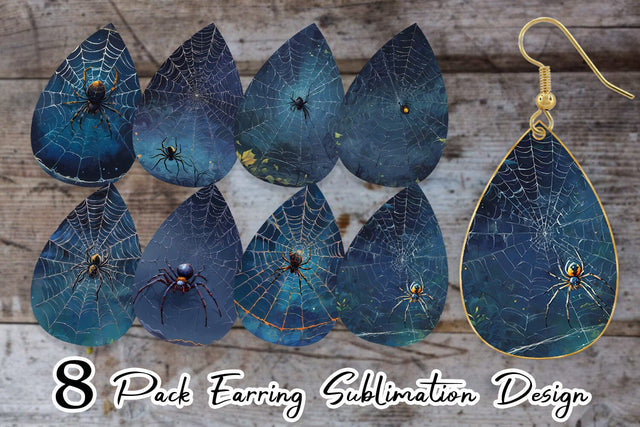 Earring Spooky Spider Web Sublimation artnoy 