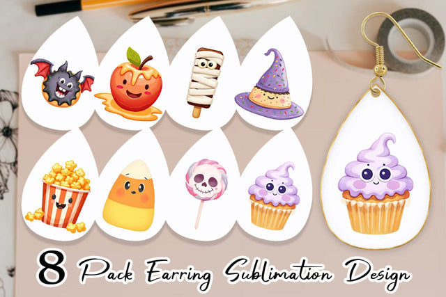 Earring Spooky Sweet Treats Sublimation artnoy 