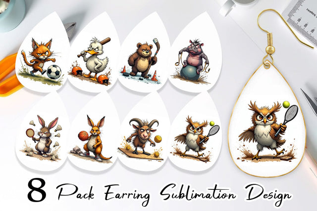 Earring Sports Chaos Critters Sublimation artnoy 