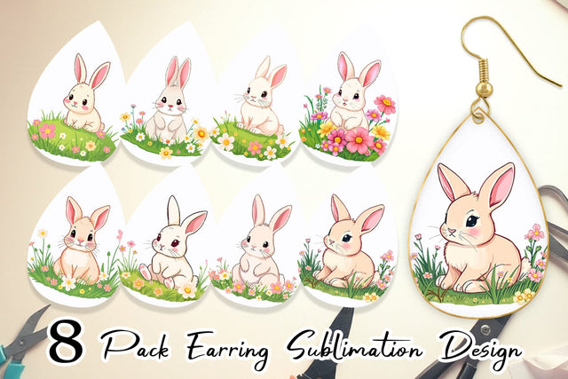 Earring Spring Bunny Sublimation artnoy 