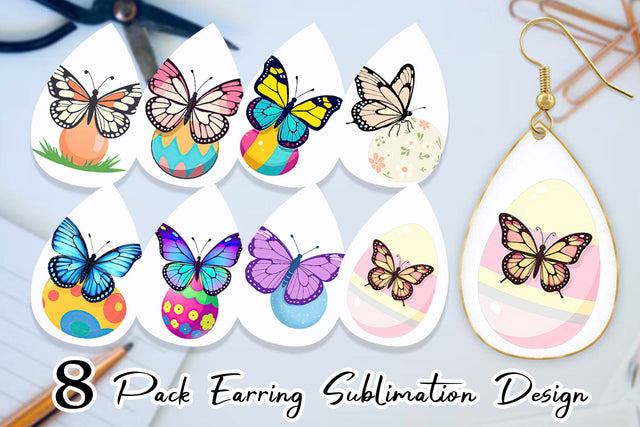 Earring Spring Butterfly Sublimation artnoy 