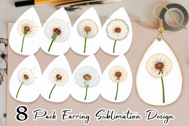 Earring Spring Dandelion Sublimation artnoy 