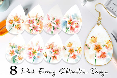 Earring Spring lilies Sublimation artnoy 