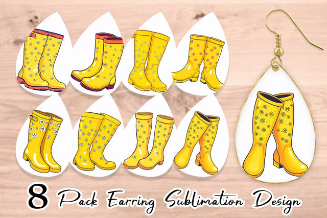 Earring Spring Rain Boot Sublimation artnoy 