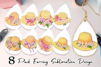 Earring Spring Sun Hat Sublimation artnoy 