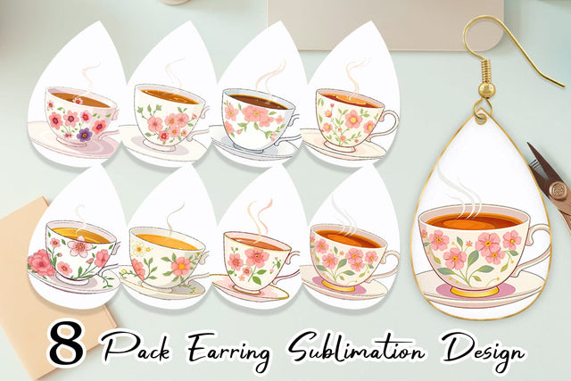 Earring Spring Tea Sublimation artnoy 