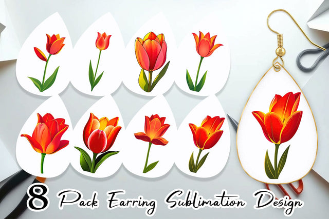 Earring Spring Tulip Sublimation artnoy 