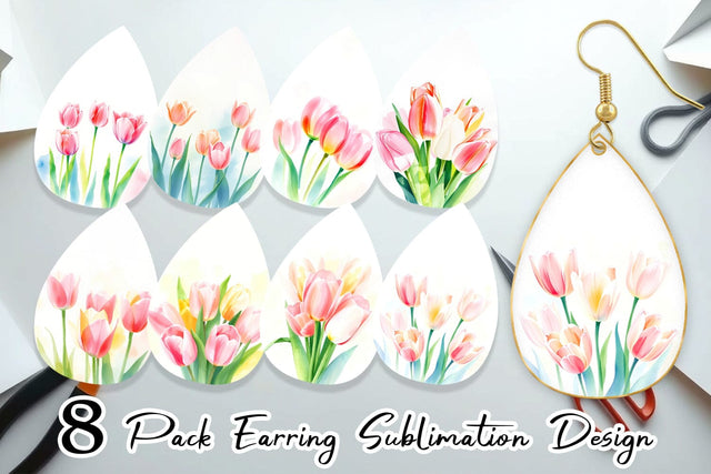 Earring Spring Tulips Sublimation artnoy 