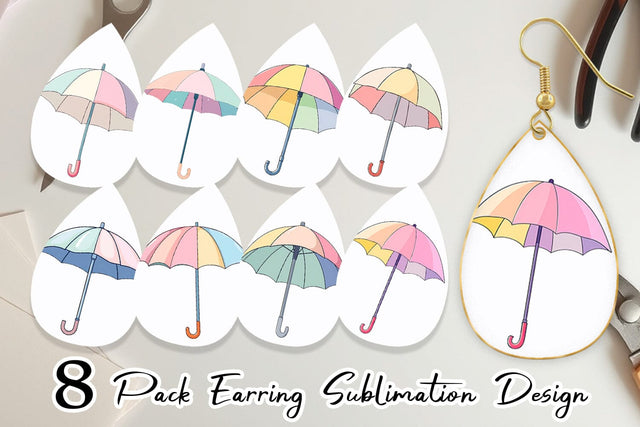 Earring Spring Umbrella Sublimation artnoy 