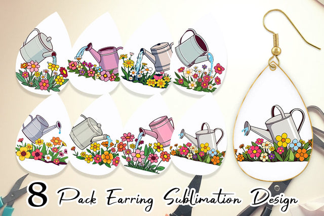 Earring Spring Watering Can Sublimation artnoy 