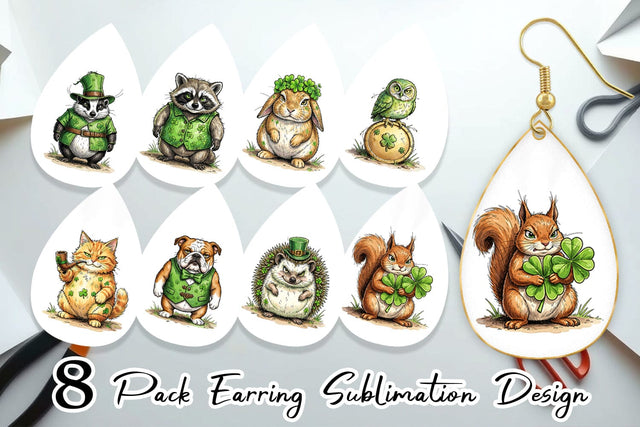 Earring St Paddys Animal Friends Sublimation artnoy 