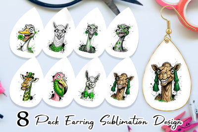 Earring St Paddys Zany Zoo Animals Sublimation artnoy 