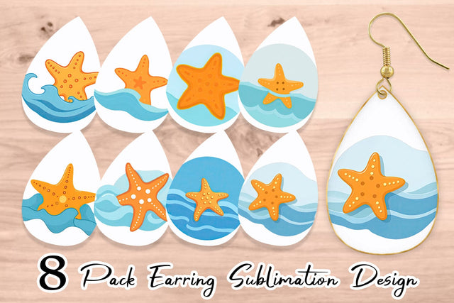 Earring Starfish Sublimation artnoy 
