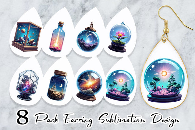 Earring Starlight Terrariums Sublimation artnoy 