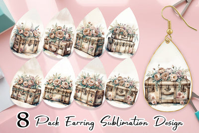 Earring Steamer Trunk Sublimation artnoy 