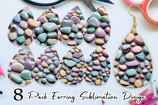 Earring Stones Pastel Color Sublimation artnoy 