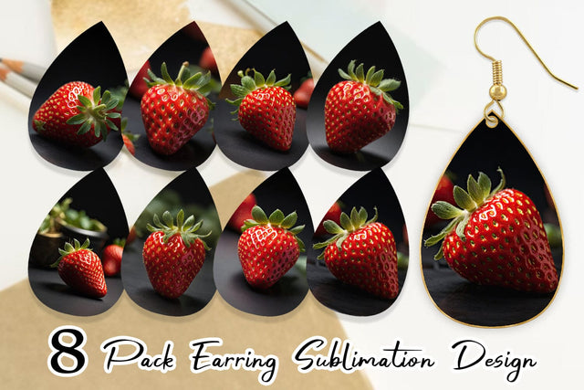 Earring Strawberry Fruit Sublimation artnoy 