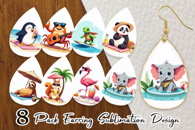 Earring Summer Animals Sublimation artnoy 