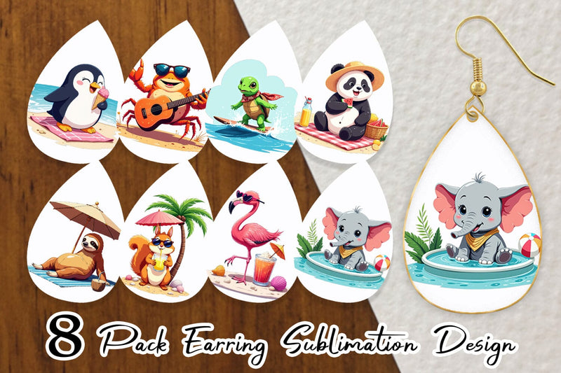 Earring Summer Animals Sublimation artnoy 