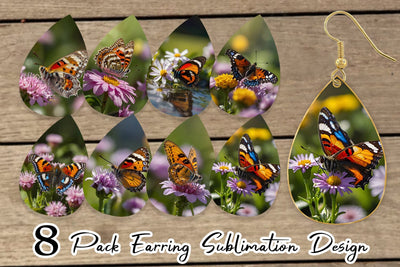 Earring Summer Beautiful Butterfly Sublimation artnoy 