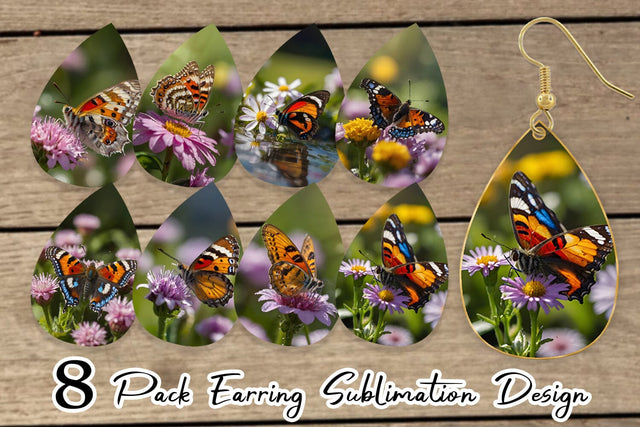 Earring Summer Beautiful Butterfly Sublimation artnoy 