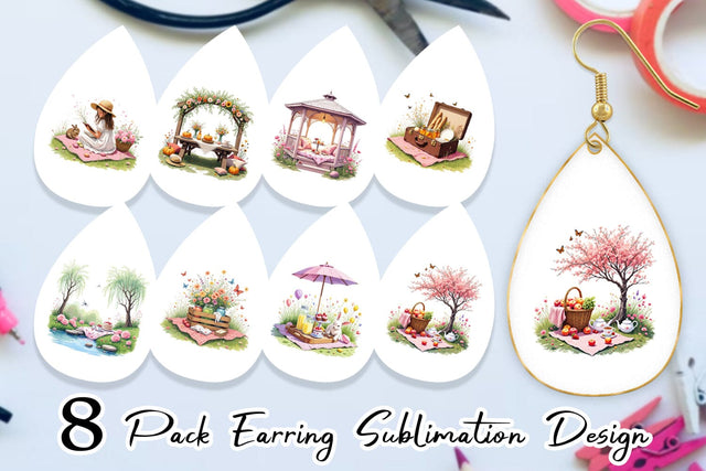 Earring Summer Picnic Dreams Sublimation artnoy 