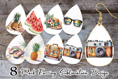 Earring Summer Vacation Sublimation artnoy 