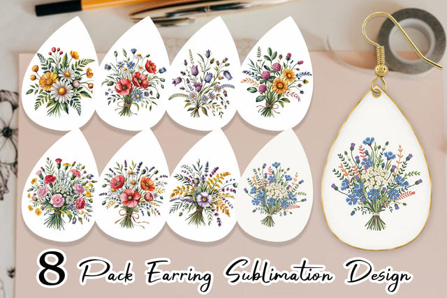 Earring Summer Wildflower Sublimation artnoy 