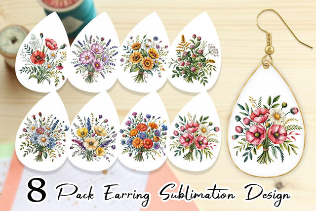 Earring Summer Wildflower Sublimation artnoy 