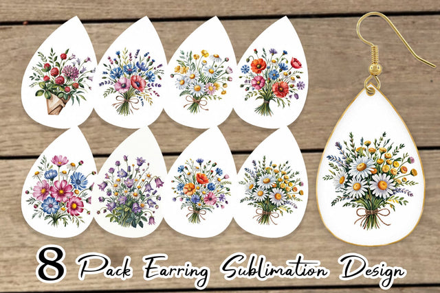 Earring Summer Wildflower Sublimation artnoy 