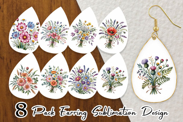 Earring Summer Wildflower Sublimation artnoy 