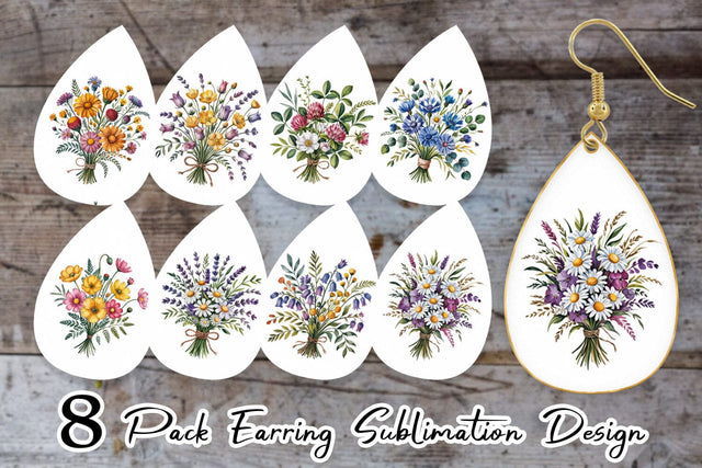 Earring Summer Wildflower Sublimation artnoy 