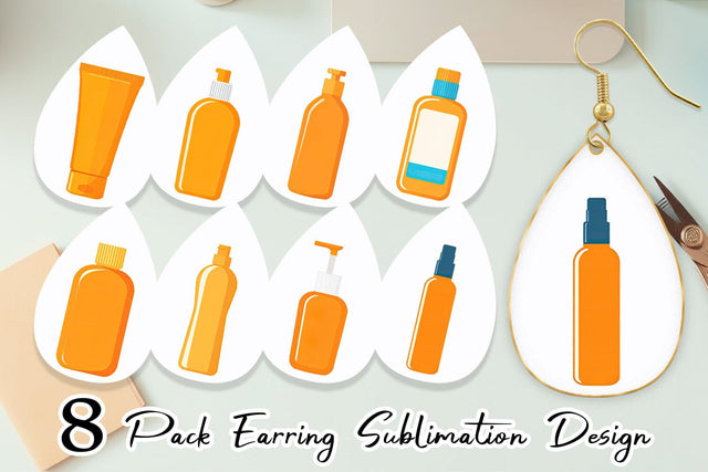 Earring Sunblock Bottle Sublimation artnoy 