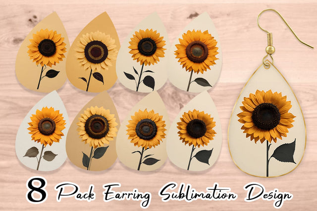 Earring Sunflower Boho Sublimation artnoy 
