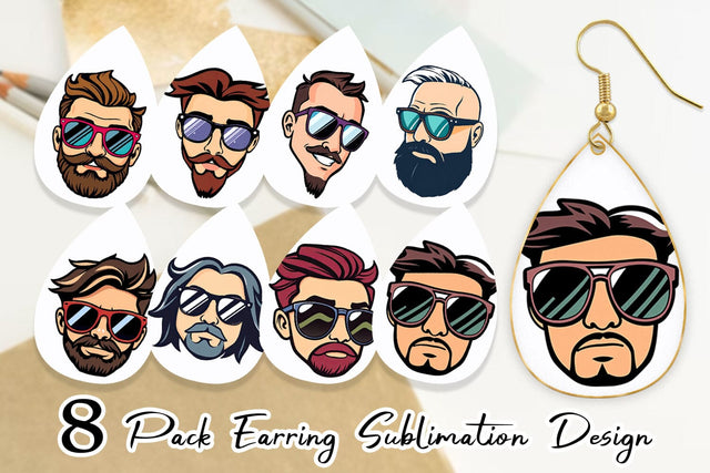 Earring Sunglasses Sublimation artnoy 