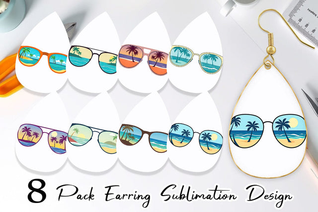 Earring Sunglasses Sublimation artnoy 