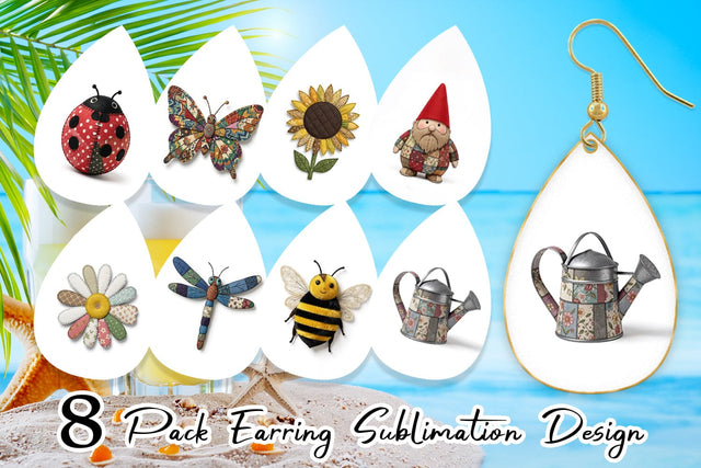 Earring Sunny Meadow Fabric Sublimation artnoy 