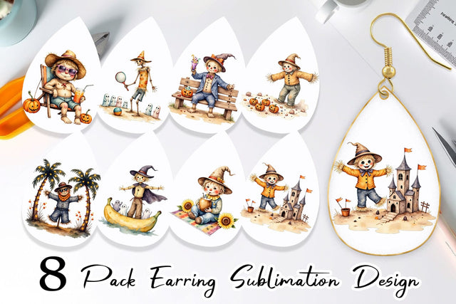 Earring Sunny Scarecrow Fun Sublimation artnoy 