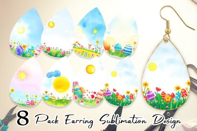 Earring Sunny Sky with Easter Sublimation artnoy 