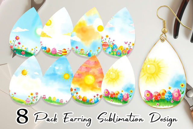 Earring Sunny Sky with Easter Sublimation artnoy 