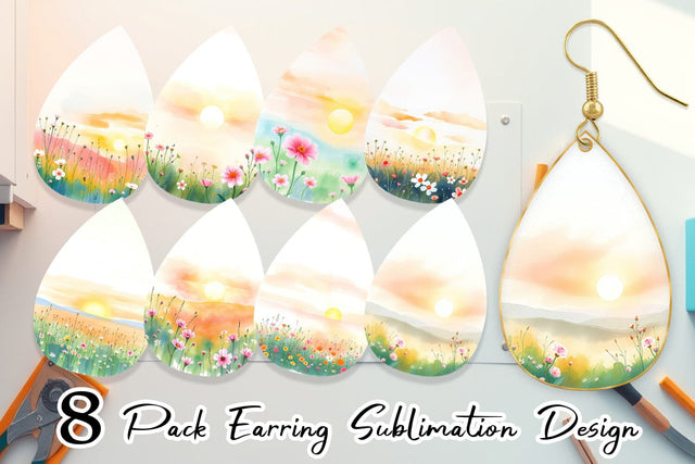 Earring Sunrise Meadow Sublimation artnoy 