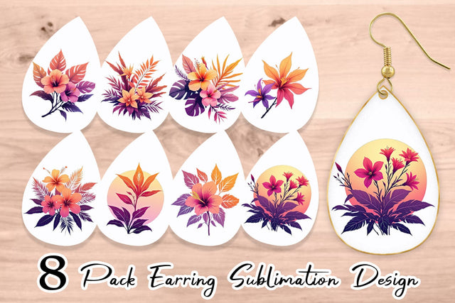 Earring Sunset Florals Sublimation artnoy 