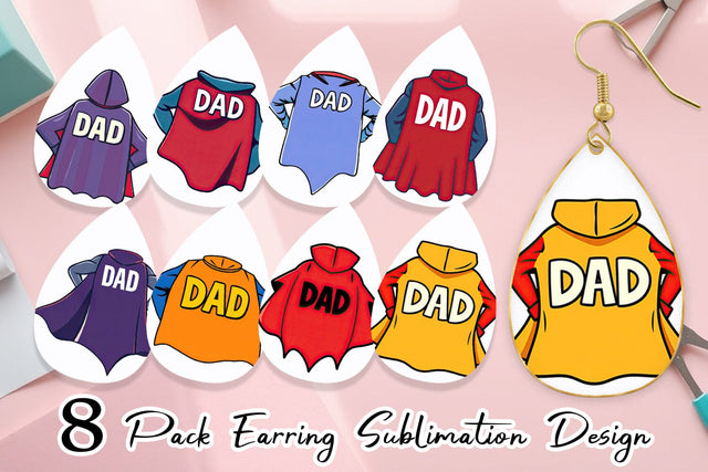 Earring Super Dad Sublimation artnoy 
