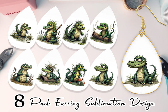 Earring Swamp Gator Sublimation artnoy 