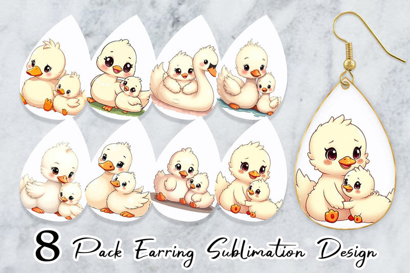 Earring Swan Mother's Day Sublimation artnoy 