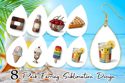 Earring Sweet Chilled Summer Stitches Sublimation artnoy 