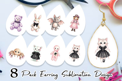 Earring Sweet Pastel Goth Plushies Sublimation artnoy 