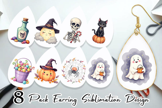 Earring Sweet Spooky Pastels Sublimation artnoy 