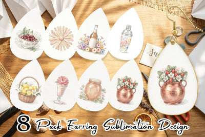Earring Sweet Summer Treats Soft Watercolor Sublimation artnoy 